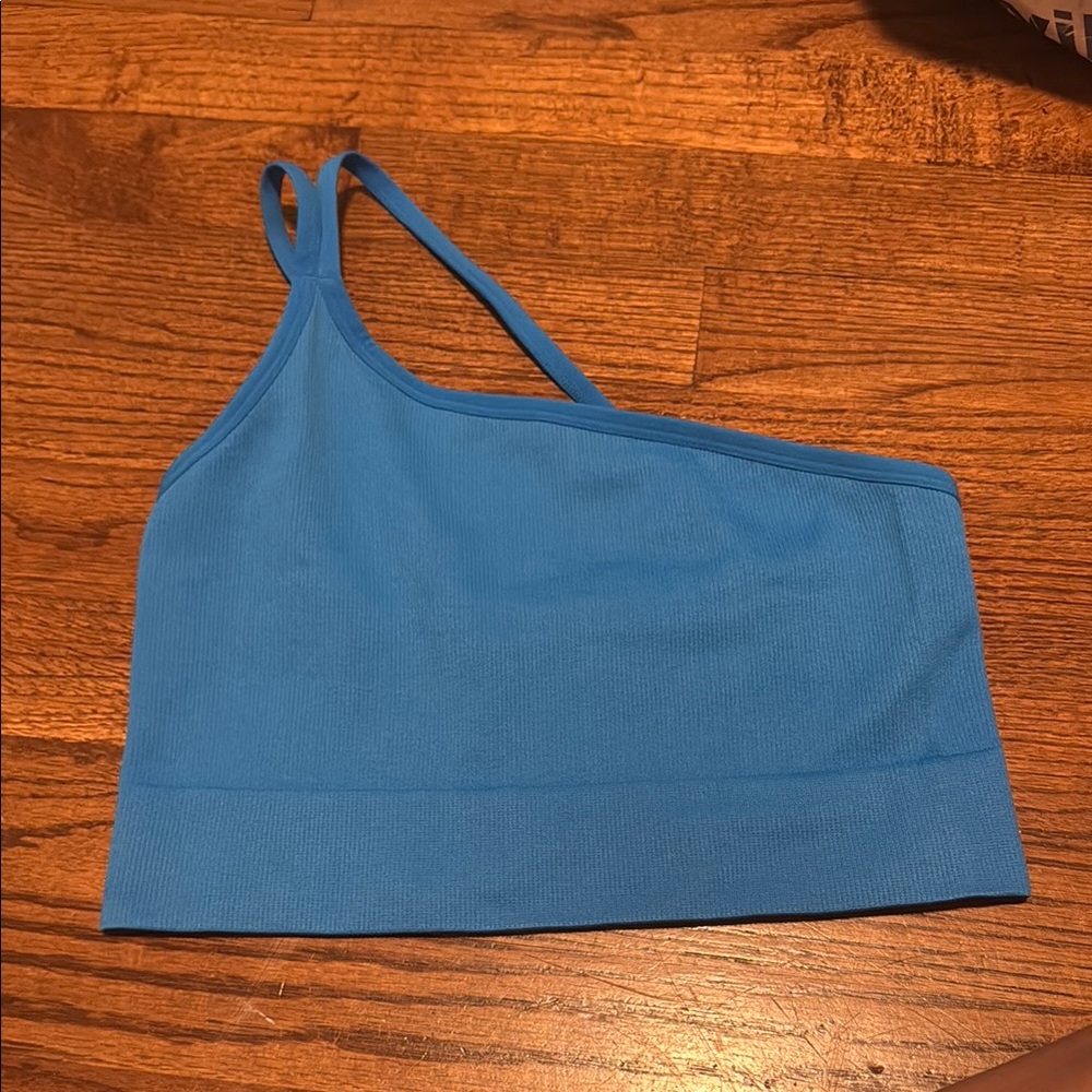 Women’s Blue Asymmetrical Crop Top